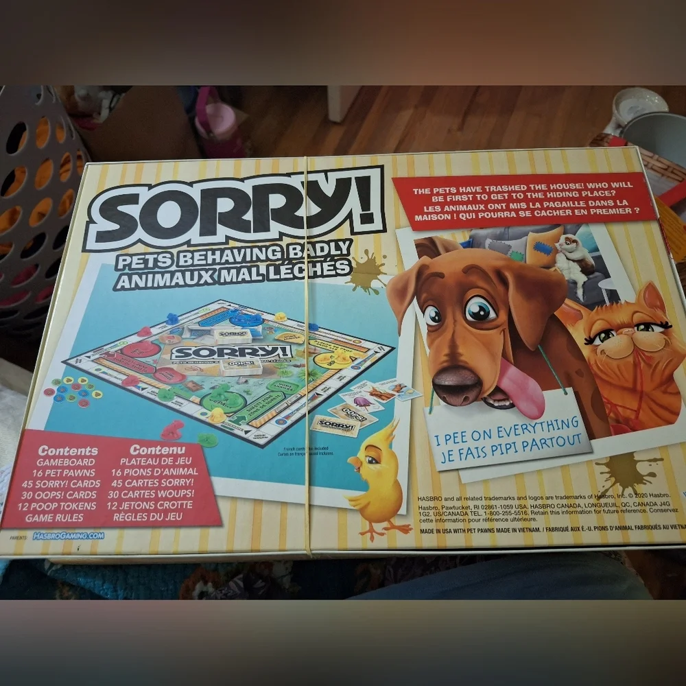 Hasbro Sorry! Pets Behaving Badly Board Game Dogs Cats - Picture 11 of 11